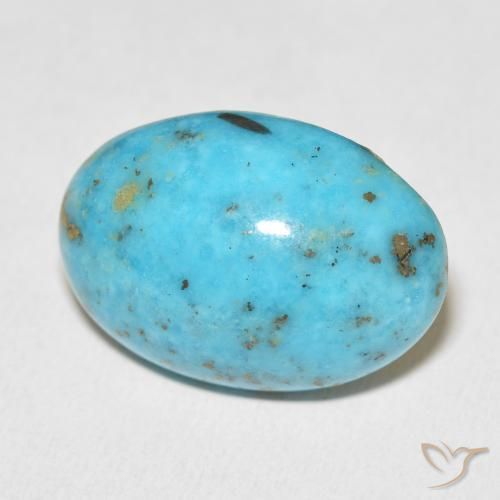 Turquoise Vert bleuâtre naturelle ovale, 26.64 ct, Opaque