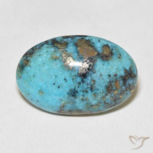 26.98ct Naturel Bleu vert moyen Turquoise, ovale, Opaque