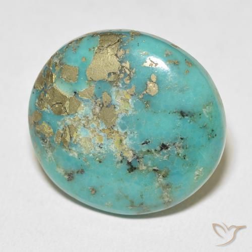 Turquoise Vert bleu naturelle ovale, 23.46 ct, Opaque