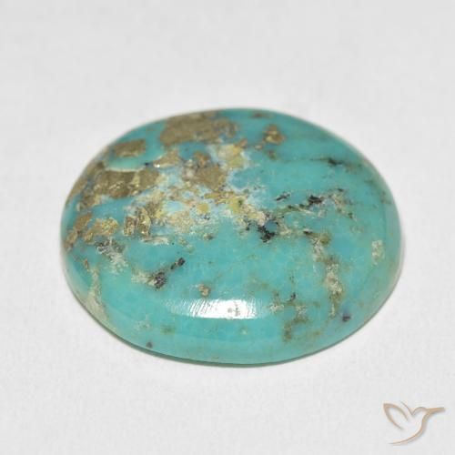Turquoise Vert bleu naturelle ovale, 23.46 ct, Opaque