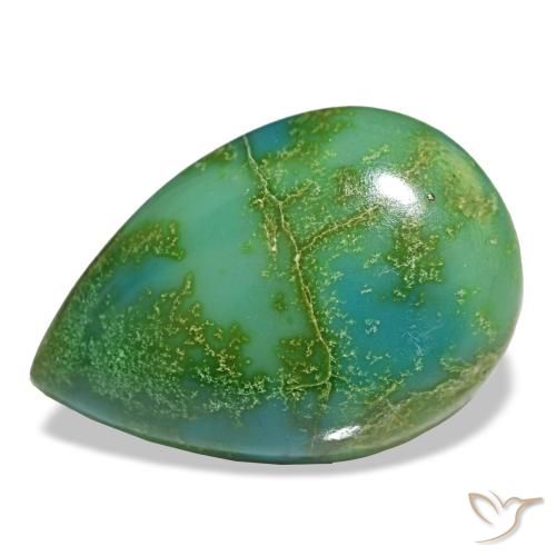 Turquoise multicolore de 12,52 ct, en forme de poire, opaque