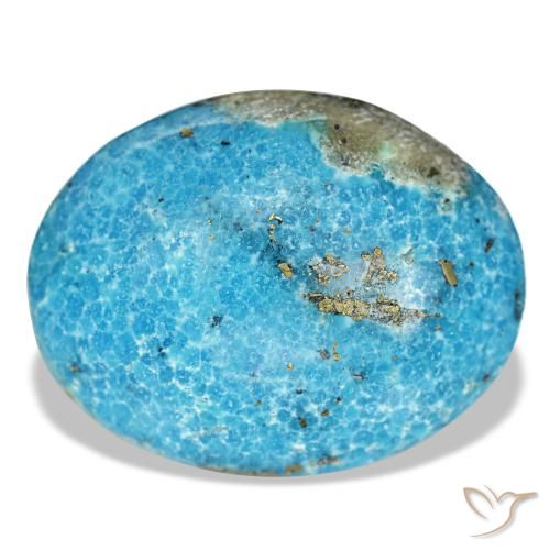 Turquoise turquoise naturelle coupe ovale, 20,57 ct, opaque