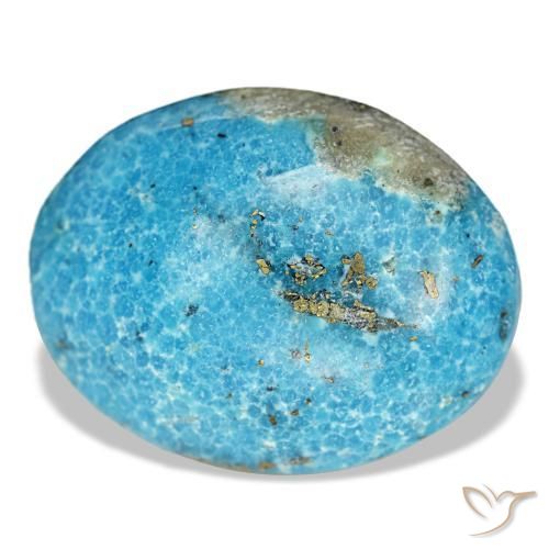Turquoise turquoise naturelle coupe ovale, 20,57 ct, opaque