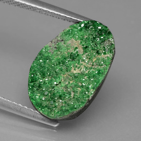 Uvarovite Grenat Drusy Deep Earthy Green naturelle Fantaisie, 7.06 ct, Opaque