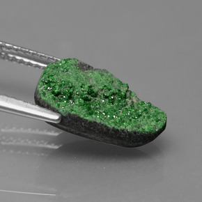 Uvarovite Grenat Drusy Deep Earthy Green naturelle Fantaisie, 4.86 ct, Opaque