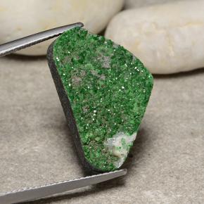Uvarovite Grenat Drusy Deep Earthy Green naturelle Fantaisie, 19.52 ct, Opaque