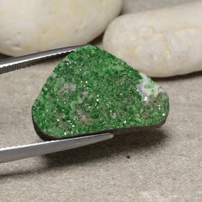 Uvarovite Grenat Drusy Deep Earthy Green naturelle Fantaisie, 19.52 ct, Opaque