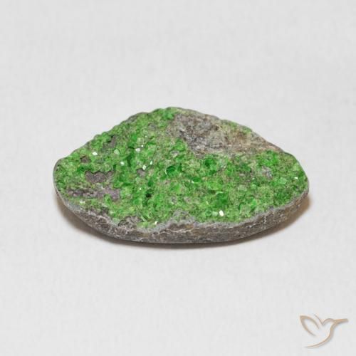 Uvarovite Grenat Drusy Vert Électrique naturelle Fantaisie, 10.37 ct, Opaque