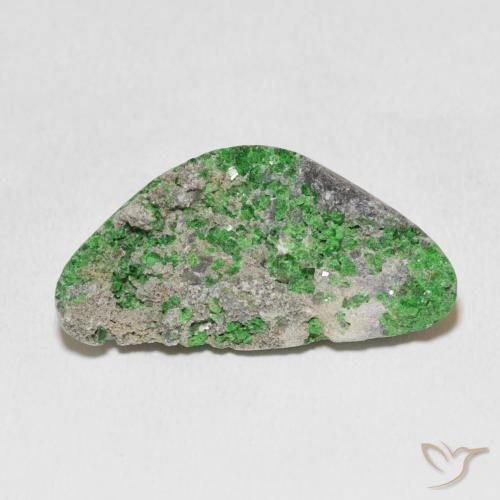 18.60ct Naturel Deep Earthy Green Uvarovite Grenat Drusy, Fantaisie, Opaque