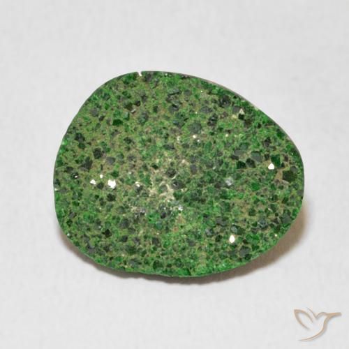 7.35ct Naturel Deep Earthy Green Uvarovite Grenat Drusy, Fantaisie, Opaque