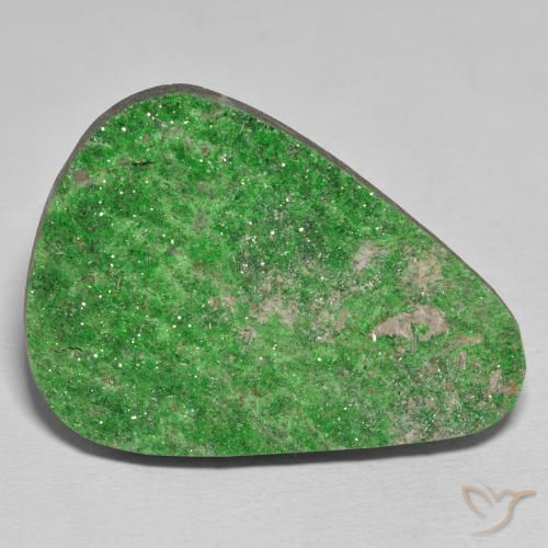 55.63ct Naturel Vert citron Uvarovite Grenat Drusy, Trillion, Opaque