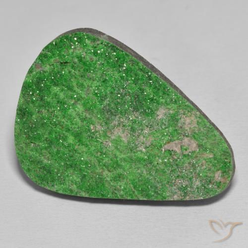 Uvarovite Grenat Drusy Vert citron naturelle Trillion, 55.63 ct, Opaque