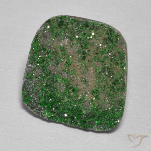 Uvarovite Grenat Drusy Vert foncé naturelle Fantaisie, 14.90 ct, Opaque