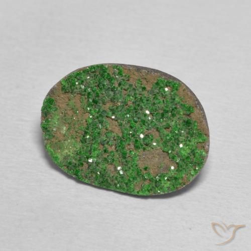 Uvarovite Grenat Drusy Vert foncé naturelle Fantaisie, 8.32 ct, Opaque