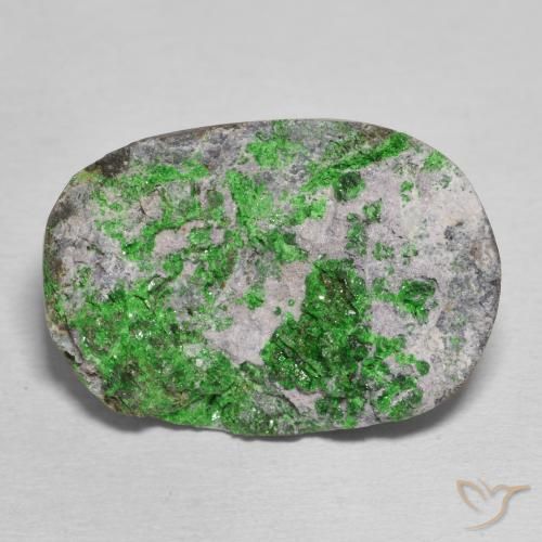 24.70ct Naturel Vert citron Uvarovite Grenat Drusy, ovale, Opaque