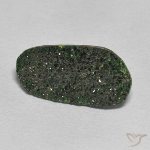 Uvarovite Grenat Drusy Vert brunâtre naturelle Fantaisie, 13.62 ct, Opaque