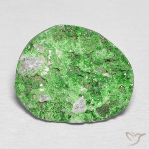 11.57ct Naturel Vert clair Uvarovite Grenat Drusy, Fantaisie, Opaque
