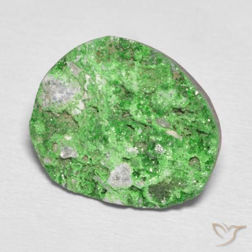 Uvarovite Grenat Drusy Vert clair naturelle Fantaisie, 11.57 ct, Opaque