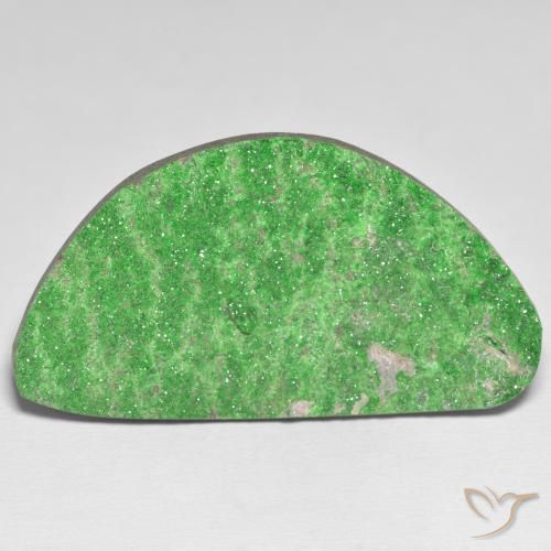 62.25ct Naturel Vert Électrique Uvarovite Grenat Drusy, Fantaisie, Opaque