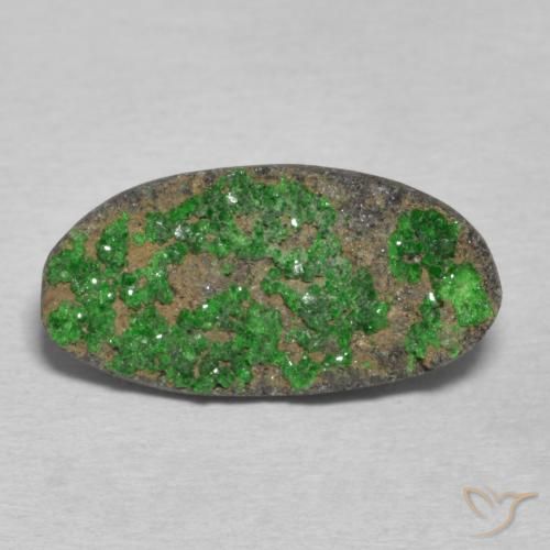 7.42ct Naturel Vert foncé Uvarovite Grenat Drusy, ovale, Opaque