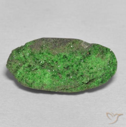 13.25ct Naturel Vert foncé Uvarovite Grenat Drusy, ovale, Opaque