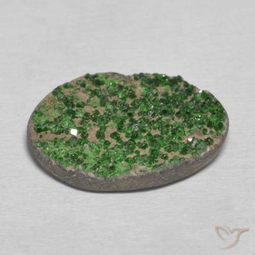 Uvarovite Grenat Drusy Vert foncé naturelle Fantaisie, 10.86 ct, Opaque