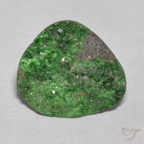 12.59ct Naturel Vert foncé Uvarovite Grenat Drusy, Fantaisie, Opaque