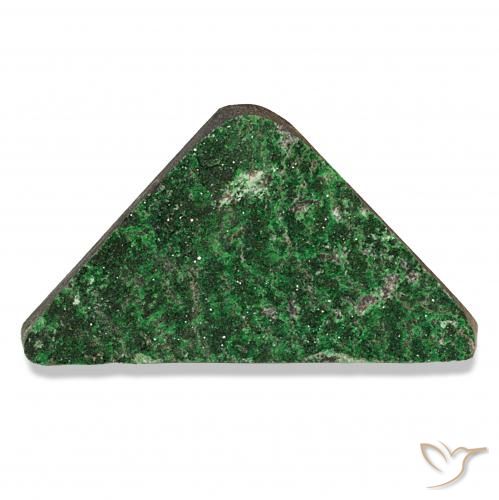 Uvarovite Grenat Drusy Vert naturelle Trillion, 63.06 ct, Opaque