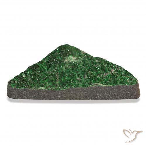 Uvarovite Grenat Drusy Vert naturelle Trillion, 63.06 ct, Opaque