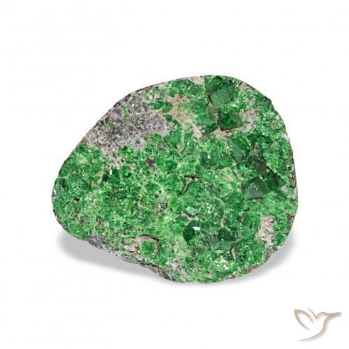 Uvarovite Grenat Drusy Vert foncé naturelle Fantaisie, 4.87 ct, Opaque