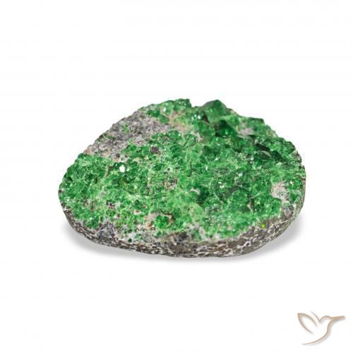 Uvarovite Grenat Drusy Vert foncé naturelle Fantaisie, 4.87 ct, Opaque