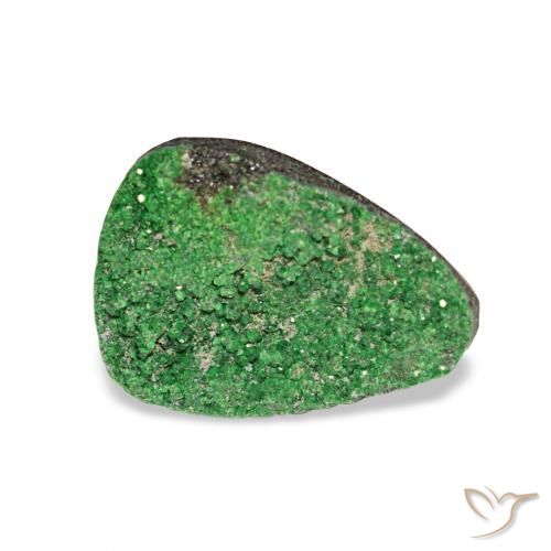 4.86ct Vert foncé Uvarovite Grenat Drusy Pierres précieuses, Trillion, Opaque