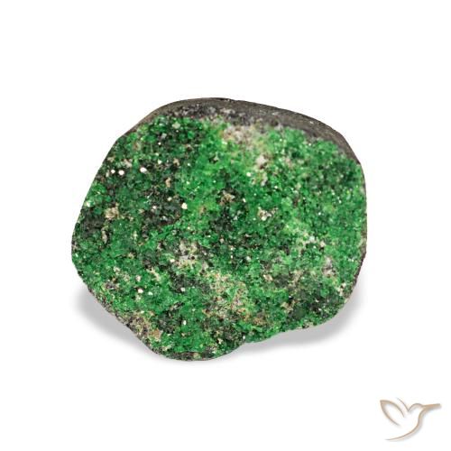 5.86ct Vert foncé Uvarovite Grenat Drusy, Fantaisie, Opaque