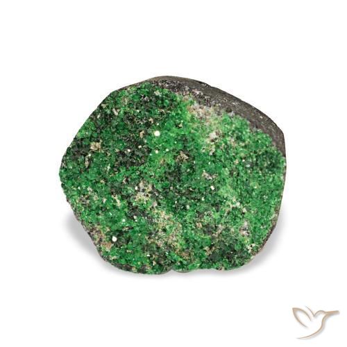 Uvarovite Grenat Drusy Vert foncé naturelle Fantaisie, 5.86 ct, Opaque