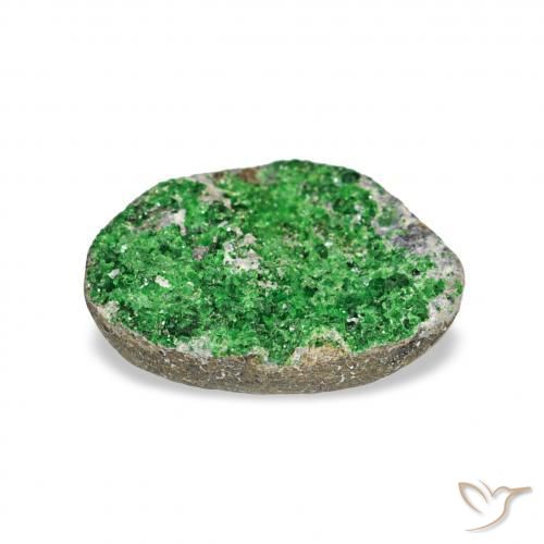 Uvarovite Grenat Drusy Vert foncé naturelle Fantaisie, 3.67 ct, Opaque