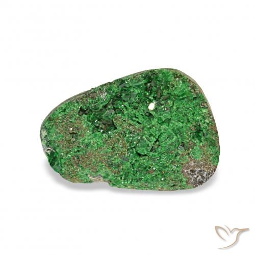 4.97ct Deep Earthy Green Uvarovite Grenat Drusy, Fantaisie, Opaque