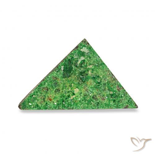 4.85ct Vert foncé Uvarovite Grenat Drusy Pierres précieuses, Trillion, Opaque
