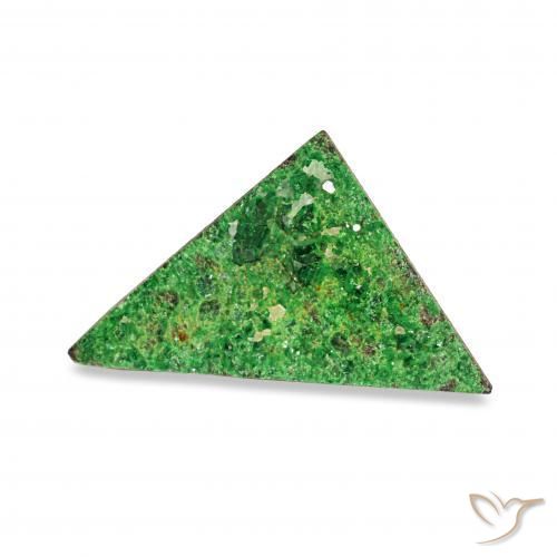 Uvarovite Grenat Drusy Vert foncé naturelle Trillion, 4.85 ct, Opaque
