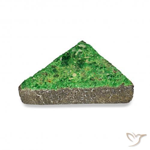Uvarovite Grenat Drusy Vert foncé naturelle Trillion, 4.85 ct, Opaque
