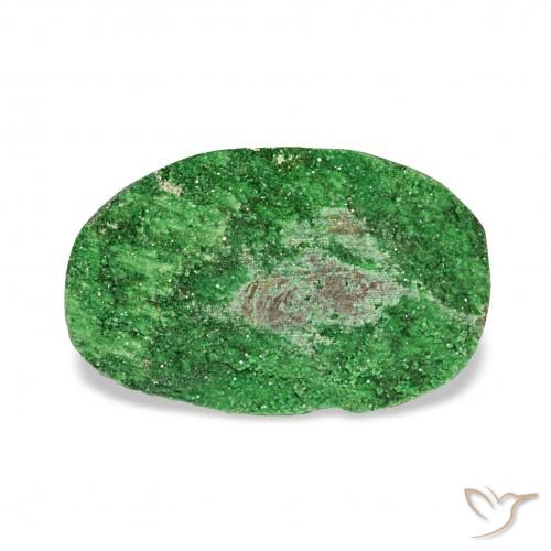 5.69ct Deep Earthy Green Uvarovite Grenat Drusy, ovale, Opaque