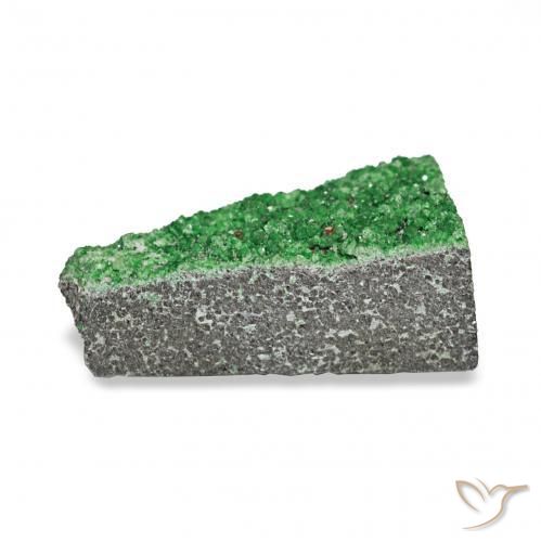 Uvarovite Grenat Drusy Vert foncé naturelle Fantaisie, 5.56 ct, Opaque