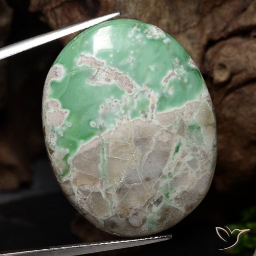 Variscite multicolore naturelle coupe ovale, 49,25 ct, opaque