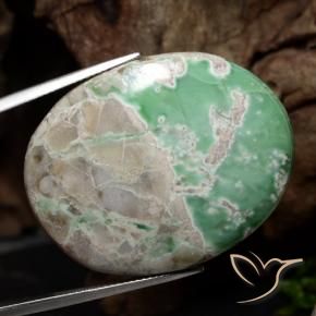 Variscite multicolore naturelle coupe ovale, 49,25 ct, opaque