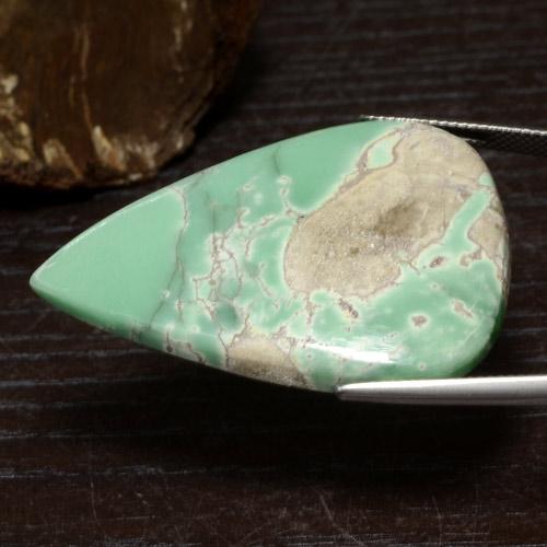 Variscite Vert multicolore naturelle En forme de poire, 43.90 ct, Opaque