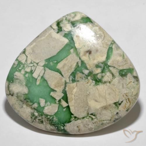 55.35ct Naturel Vert moyen Variscite, En forme de poire, Opaque