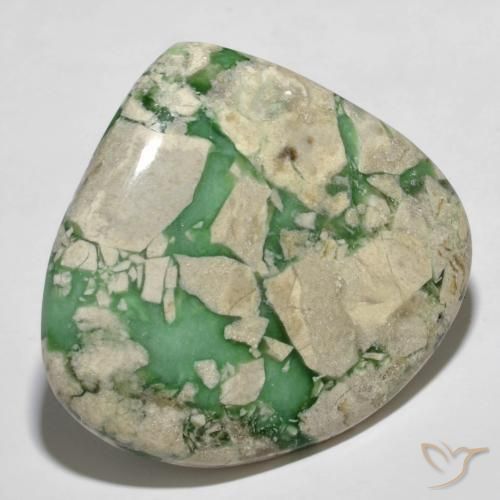 Variscite Vert moyen naturelle En forme de poire, 55.35 ct, Opaque
