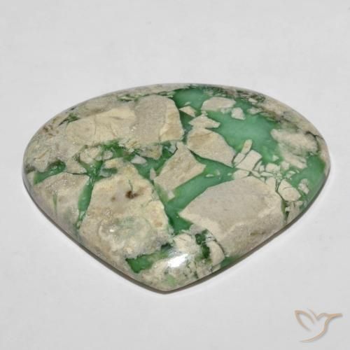 Variscite Vert moyen naturelle En forme de poire, 55.35 ct, Opaque