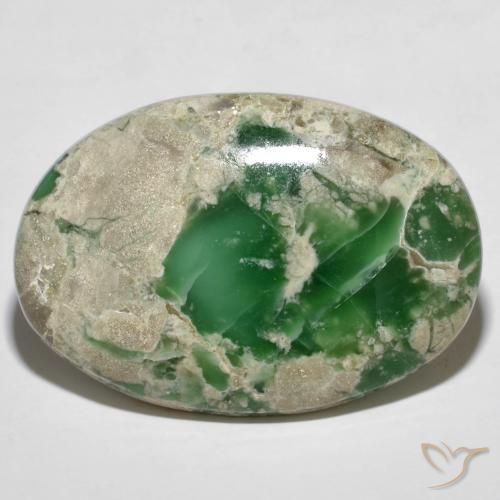 Variscite Vert moyen naturelle Coupe ovale, 45.27 ct, Opaque