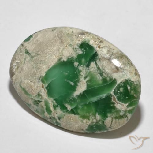 Variscite Vert moyen naturelle Coupe ovale, 45.27 ct, Opaque
