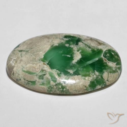 Variscite Vert moyen naturelle Coupe ovale, 45.27 ct, Opaque
